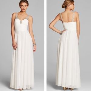 Embellished White Gown/Prom Dress